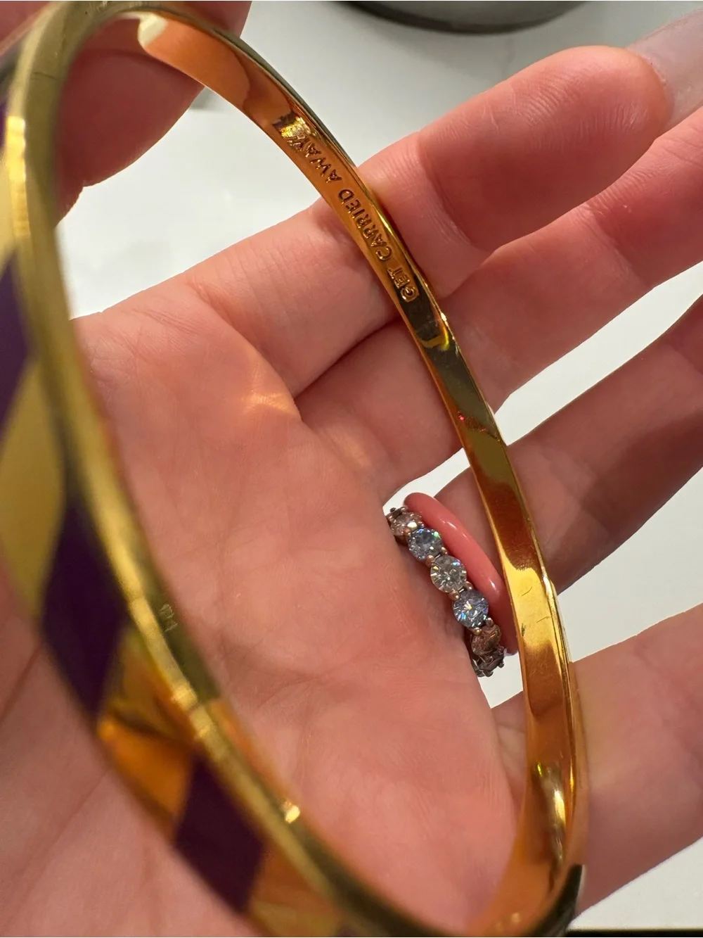 kate spade purple enamel bow bracelet and stud earring set